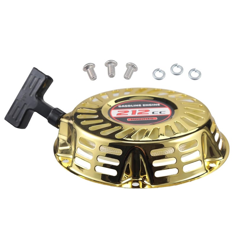 Simachine Mirror Recoil Starter fit for Predator 212cc for Honda GX160 GX200 Hisun 196cc Engine for Coleman B200R/CT200U/KT196 Mini Bike & Go Kart(Gold) - Image 3